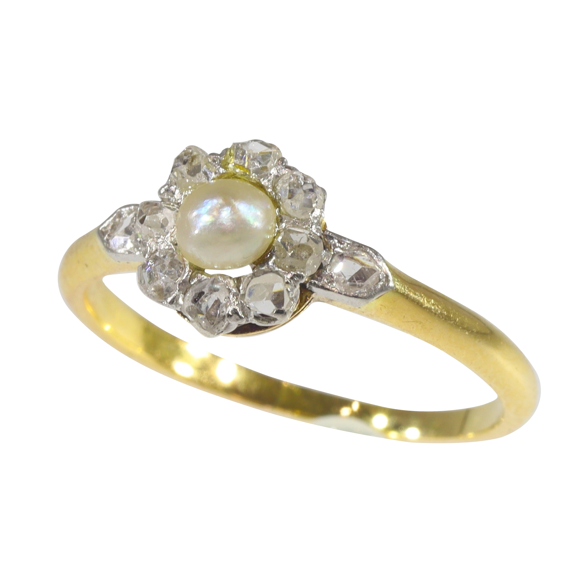 Golden Age Romance: Vintage 1900's Pearl Engagement Ring